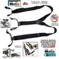 Holdup Black Pack All black XL Double-Up Y-back Suspenders with Patented Gripper Clasps