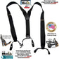 Holdup Brand Black Pack Gripper Clasp Double-Up Y-back Suspenders with Patented Gripper Clasps