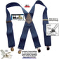Contractor Series Holdup Navy Blue wide work Suspenders with Jumbo Silver-tone No-slip Clips
