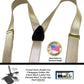 USA Made Holdup Champagne/Tan Satin Fabric Finish, Formal, Double-ups Styled Suspenders