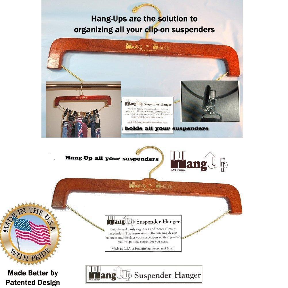 Holdup Hang-Up Hardwood Suspender Hanger and suspender collection Organizer