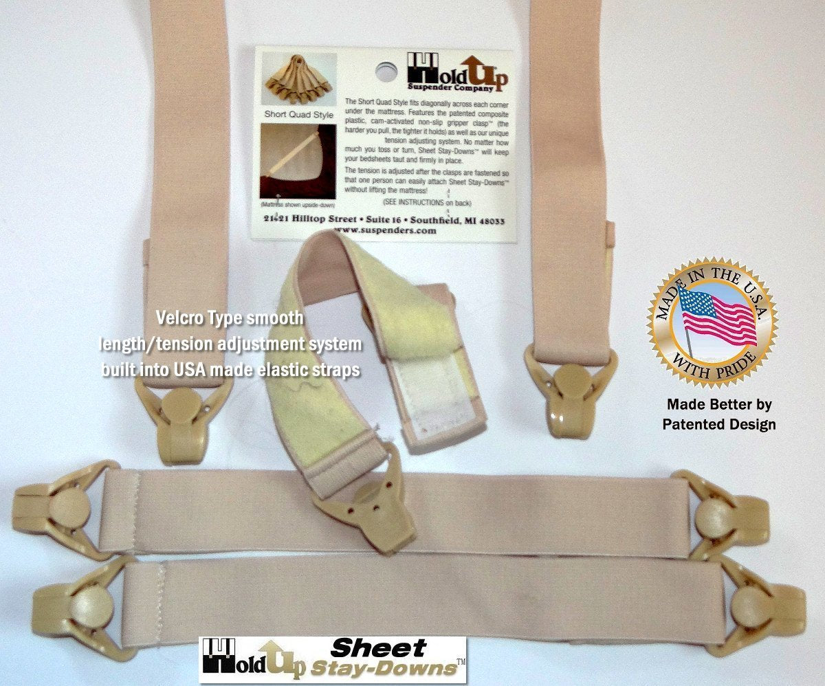 4 Pcs Adjustable Bed Fitted Sheet Straps Suspenders Gripper Holder Fastener  US