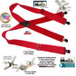 Red Industrial Series 2" Wide Holdup Work Suspenders with Jumbo Silver-tone No-slip clips