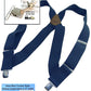 Navy Blue 2" Wide Hip-Clip Suspenders with Patented silver-tone no-slip jumbo clips