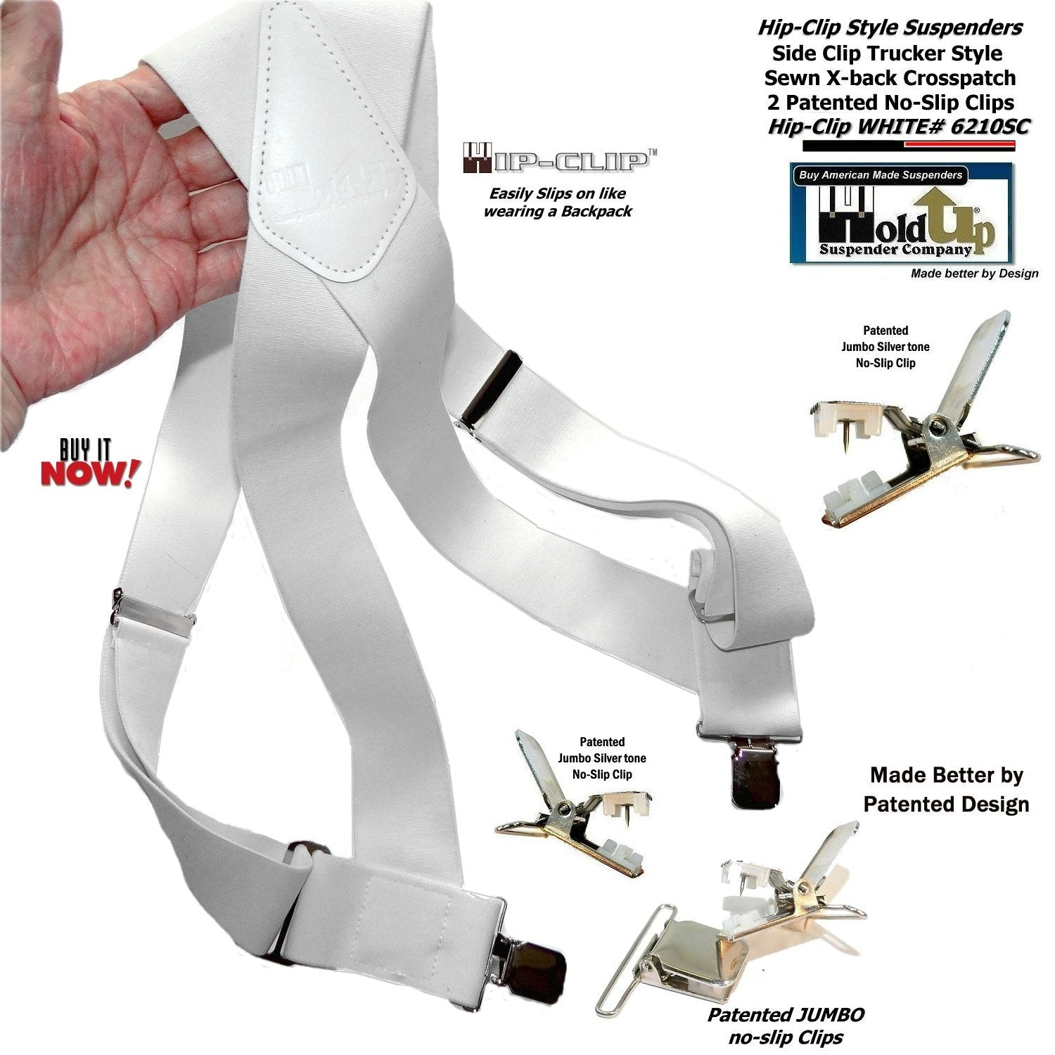 Detachable Suspender Clip White 1/2 Bra Strap Kit - Porcelynne