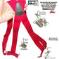 Holdup Brand Bright Red Hip-clip Series X-back Suspenders with silver no-slip clips