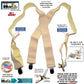 HoldUp beige Undergarment XL Hidden X-back Suspenders with Patented Silver No-slip Clips
