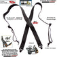 HoldUp XL No-buzz Black Airport Friendly X-back Style Suspenders with USA Patented Gripper Clasps