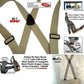 HoldUp Brand No-buzz Airport Friendly TAN Suspenders in X-Back style and USA Patented Gripper Clasps