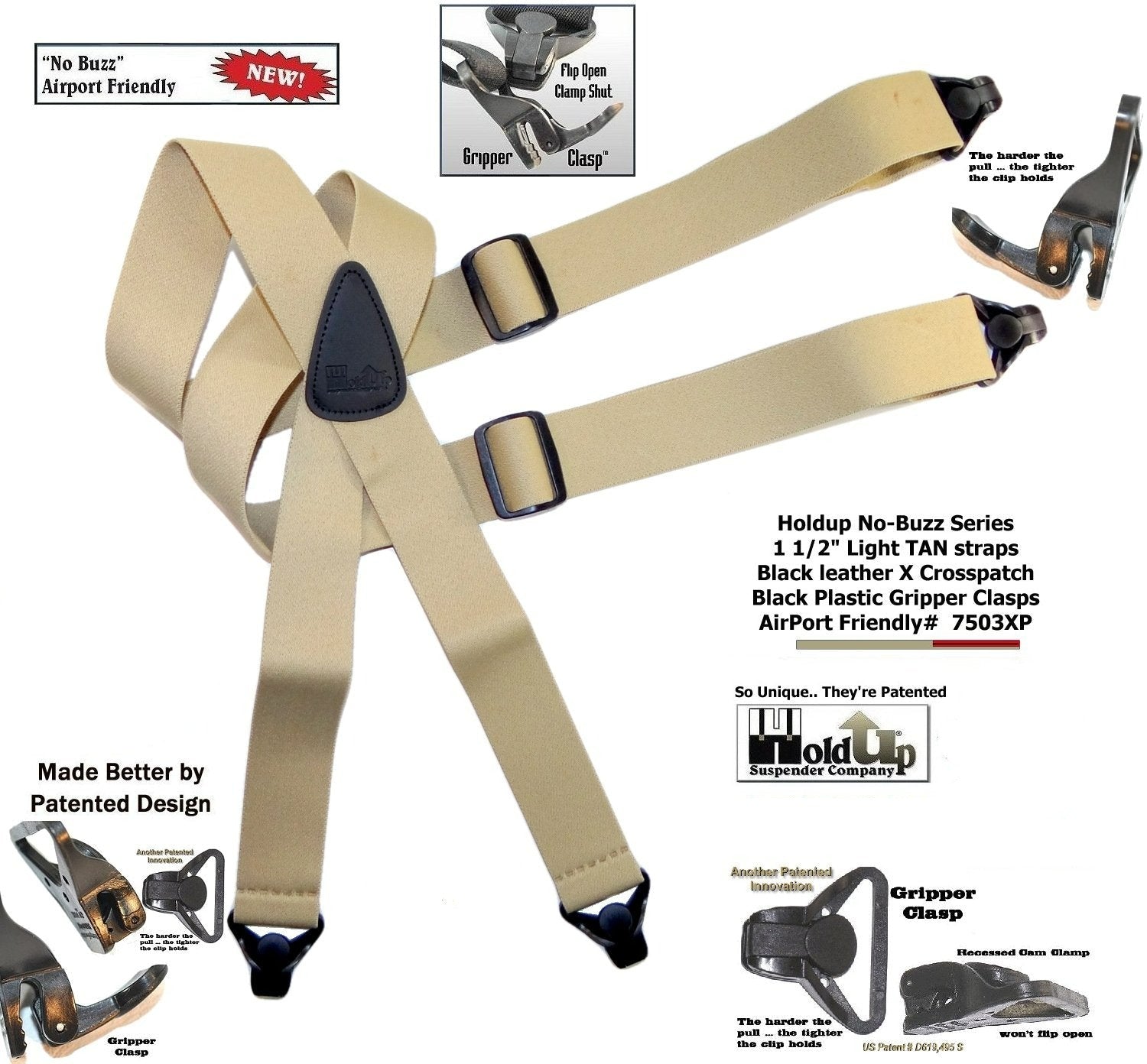 Holdup Contractor Series SunTan beige Wide Work X-Back Style Suspenders –  Holdup-Suspender-Company