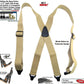 HoldUp Brand No-buzz Airport Friendly TAN Suspenders in X-Back style and USA Patented Gripper Clasps