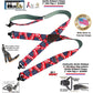 Holdup Old Glory US Flag pattern X-back Suspenders with super strong black Gripper Clasps