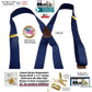 HoldUp Brand XL Dark Ocean Blue Holdup X-back suspenders for the Big and Tall man with gold tone patented no-slip clips