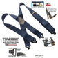 Hold-Ups Heavy Duty Navy Blue 2" Wide Work Suspenders with black Gripper Clasps
