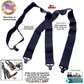 HoldUp Brand 2" Under-Up Series All Black hidden Suspenders with Jumbo Black Gripper Clasp