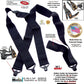 HoldUp Brand XL Black Under-Up Series Suspenders with Super Strong Jumbo Gripper Clasp