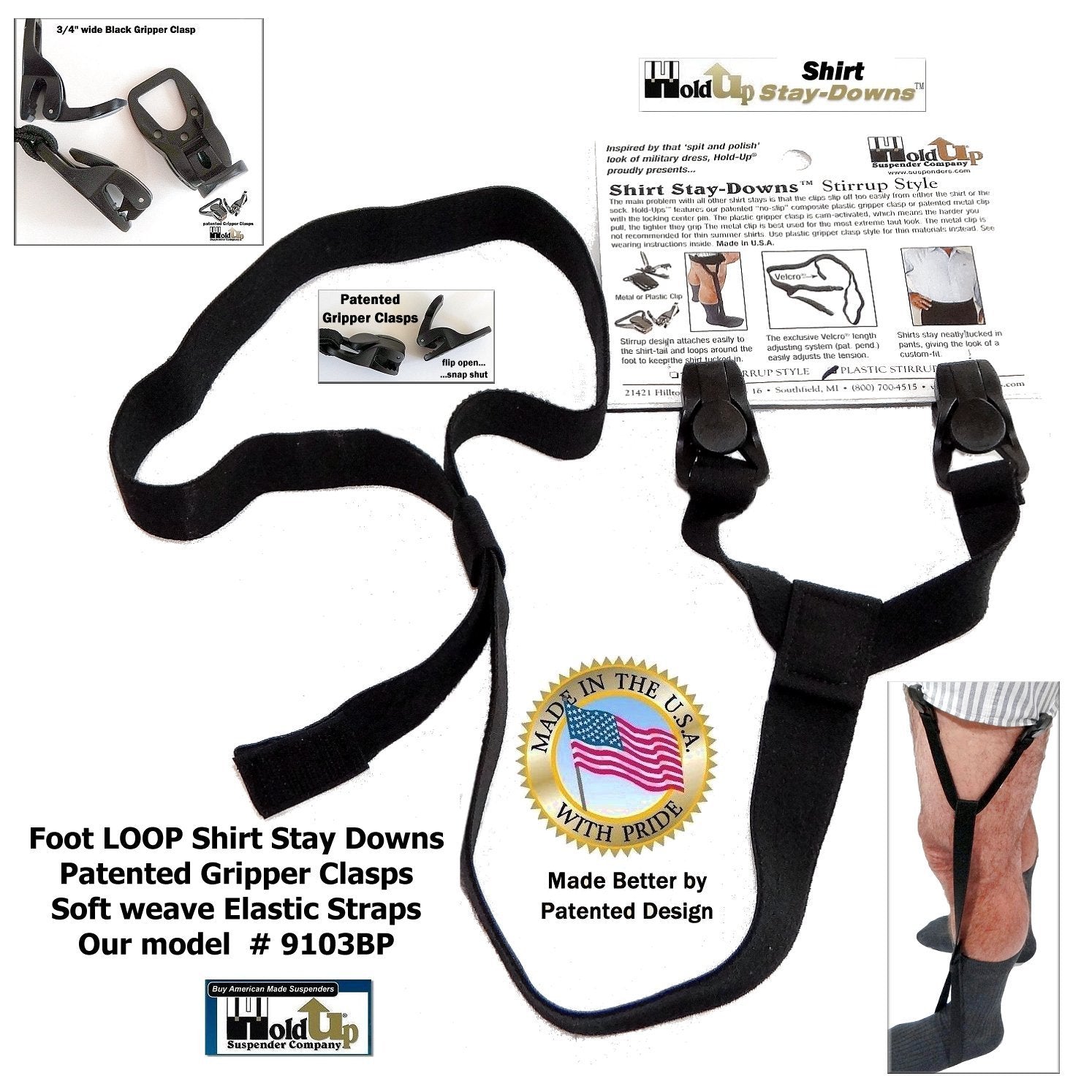  JUMYGEAR Stirrup Shirt Stays for Men or Police or Military,  Shirt Suspenders Strap Shirttail Tucked in,2Pack-1 Pair: Clothing, Shoes &  Jewelry