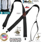 Holdup Suspender Classic Series Black XL 54"longer Suspenders in X-back style with Patented No-slip Clips.