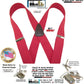 Holdup Brand Classic Series Red X-back XL Suspenders with Patented No-slip Clips
